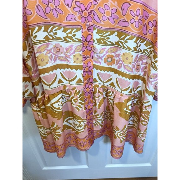 Alex Marie Wren Banded Collar Dress Size 14 Long Sleeves A-Line Button Front - Picture 7 of 12